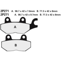 NISSIN Street Semi-Metallic Brake pads - 2P-271NS for Yamaha FJ1200, FZR1000, FZR750