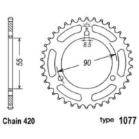 B1 Standard Stahlritzel hinten - 420 für Rieju NKD50, RS250