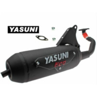 YASUNI Eco Full Exhaust System - Steel Black for Piaggio, Gilera, Derbi