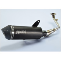 POLINI Maxi-Scooter Full Exhaust System - Black Aluminium SYM for GTS125I4T