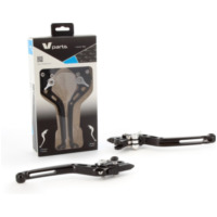 V-PARTS Hebel Standard 175mm CNC-gefräst schwarz/Aluminium-Verschraubungen mit Adaptern paarweise für: Yamaha für FZS1000, YZF-R1, YZF-R6