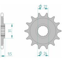 AFAM Selbstreinigendes Stahlritzel vorne 22406 - 520 für Suzuki RMX450, RM-Z450