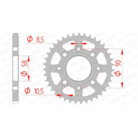 AFAM Standard Stahlritzel hinten 10201 - 428 für Honda C90CUB, CB125, CG125 Kymco K-PIPE125, ZING125 10201-37