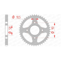 AFAM Steel Standard Rear Sprocket 10223 - 428 for Daelim, Honda, Mash 10223-42