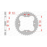 AFAM Steel Standard Rear Sprocket 10318 - 520 for Honda TRX250FOURTRAX, TRX300FOURTRAX, TRX300SPORTRAX