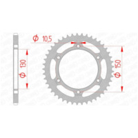 AFAM Standard Stahlritzel hinten 10501 - 520 für Honda FMX650, FX650, NX500DOMINATOR 10501-47