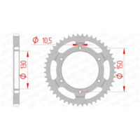 AFAM Steel Standard Rear Sprocket 10502 - 525 for Honda XL600V, XL650V, XL700V