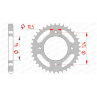 AFAM Standard Stahlritzel hinten 10505 - 530 für Honda CB550 10505-37