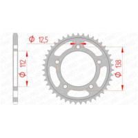 AFAM Standard Stahlritzel hinten 10627 - 520 für Honda CB500F, CB500X, CBR500R