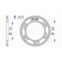 AFAM Aluminium Ultra-Light Rear Sprocket 11618 - 520 for Honda CBR1000RR, CBR600F, CBR600RR 11618-43