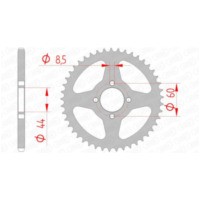 AFAM Steel Standard Rear Sprocket 12100 - 420 for Yamaha CHAPPY50, DT50, DT50R MBK X-LIMIT 12100-45