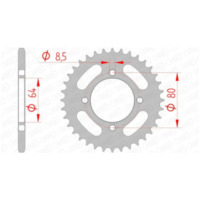 AFAM Standard Stahlritzel hinten 12101 - 420 für Yamaha CHAPPY50, PW80, RT100