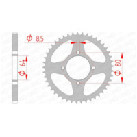 AFAM Standard Stahlritzel hinten 12200 - 428 für Yamaha CRYPTON135, YBR125 SYM XS125K4T 12200-43
