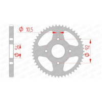 AFAM Steel Standard Rear Sprocket 12202 - 428 for Yamaha RD125, SR125, TZR125 12202-49