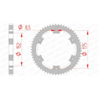 AFAM Standard Stahlritzel hinten 12207 - 428 für Yamaha DT125, TDR125, WR125