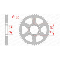 AFAM Standard Stahlritzel hinten 12208 - 428 für Yamaha TW125, TY125, TY175 12208-52