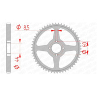 AFAM Standard Stahlritzel hinten 12222 - 428 für Yamaha TT-R125 12222-54