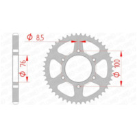 AFAM Steel Standard Rear Sprocket 12227 - 428 for Yamaha MT-125, YZF-R125