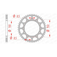 AFAM Selbstreinigendes Stahlritzel hinten 12323 - 520 für Honda, Yamaha, Fantic 12323SLK+49