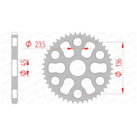 AFAM Steel Standard Rear Sprocket 12325 - 428 for Yamaha XG250TRICKER