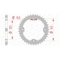 AFAM Standard Stahlritzel hinten 12407 - 520 für Yamaha YFM250RAPTOR, YFM350RAPTOR, YFM700RAPTOR