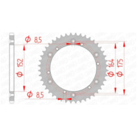AFAM Steel Standard Rear Sprocket 12500 - 520 for Yamaha DT400, IT175, IT200 12500-47