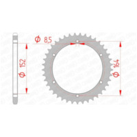 AFAM Steel Standard Rear Sprocket 12502 - 520 for Yamaha, Derbi, Triton 12502-41