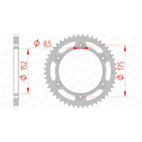 AFAM Steel Standard Rear Sprocket 12508 - 520 for Yamaha TT350, TT600, WR125 12508-49