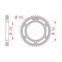 AFAM Standard Stahlritzel hinten 12601 - 530 für Yamaha FZ750, FZR500, FZR600GENESIS 12601-46