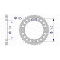 AFAM Aluminiumritzel hinten 13108 - 428 für Yamaha YZ80