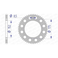 AFAM Ultraleichtes harteloxiertes Aluminiumritzel hinten 13301 - 520 für Yamaha WR200