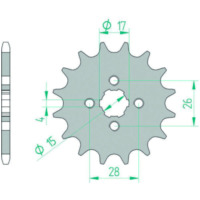 AFAM Standard Stahlritzel vorne 20104 - 420 für Honda MBX50, MT50, NSR50