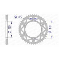 AFAM Aluminiumritzel hinten 13323 - 520 für Yamaha TT-R125, TT-R230, WR125 Fantic XE125, XX125