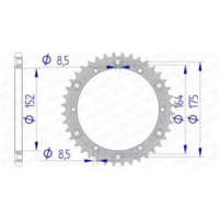 AFAM Aluminiumritzel hinten 13500 - 520 für Yamaha IT175, IT200, TT600