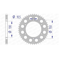 AFAM Aluminium Rear Sprocket 13604 - 520 for Yamaha FZ8N, FZR600GENESIS, FZS600FAZER