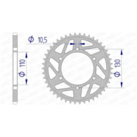 AFAM Aluminium Rear Sprocket 13814 - 520 for Yamaha FZ6600, FZ6600S2, MT-07 Suzuki GSX-R1000, GSX-R600, GSX-R750