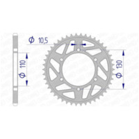 AFAM Aluminium Rear Sprocket 13814 - 520 for Yamaha FZ6600, FZ6600S2, MT-07 Suzuki GSX-R1000, GSX-R600, GSX-R750 13814-44