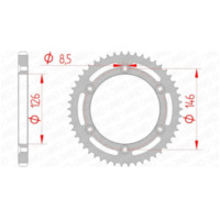 AFAM Standard Stahlritzel hinten 14207 - 428 für Suzuki DR125SM, TS125