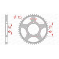 AFAM Steel Standard Rear Sprocket 14405 - 520 for Suzuki DL650V-STROM, GS500, GSX250 14405-46