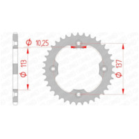 AFAM Steel Standard Rear Sprocket 14412 - 520 for Suzuki LT-R450QUADRACER, LT-Z400QUADSPORT 14412-37