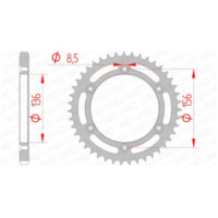 AFAM Steel Standard Rear Sprocket 14506 - 525 for Suzuki DR650, XF650 14506-43