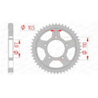 AFAM Steel Standard Rear Sprocket 14601 - 530 for Suzuki GSF600BANDIT, GSF650BANDIT, GSX600 14601-46