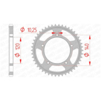 AFAM Standard Stahlritzel hinten 14604 - 525 für Suzuki, Triumph, Kawasaki 14604-48