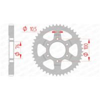 AFAM Steel Standard Rear Sprocket 14902 - 530 for Suzuki GS550, GSF1200BANDIT, GSX1100