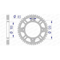 AFAM Aluminium Ultra-Light Self-Cleaning Rear Sprocket 15104 - 428 for Suzuki RM80, RM85 Yamaha YZ80, YZ85 15104+48