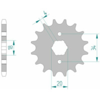 AFAM Steel Standard Front Sprocket 20200 - 428 for Honda, Daelim, Derbi