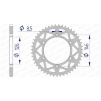 AFAM Aluminiumritzel hinten 15203 - 520 für Suzuki DR250, DR350, DR-Z250 15203N-47