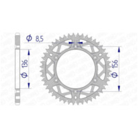 AFAM Ultraleichtes selbstreinigendes Aluminiumritzel hinten 15206 - 520 für Husqvarna, Sherco, für: Gas Gas 15206+50