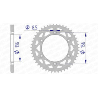 AFAM Aluminiumritzel hinten 15206 - 520 für Husqvarna, Sherco, für: Gas Gas 15206N-51