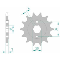 AFAM Standard Stahlritzel vorne 20202 - 520 für Honda CR125R, MTX200, XL250R Triton BAJA250